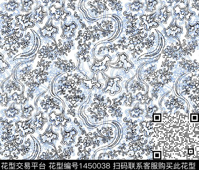 几何传统纹样佩斯利传统印花华亿平台下载（图片编号: 1450038） - 瓦栏（Walan）