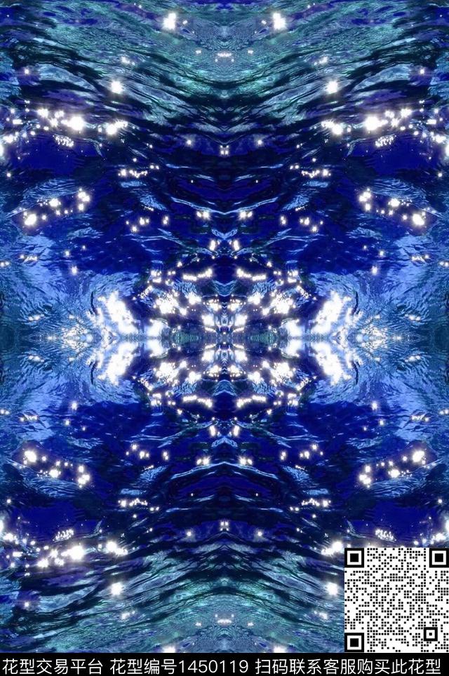 肌理男装抽象数码印花华亿平台下载（图片编号: 1450119） - 瓦栏（Walan）