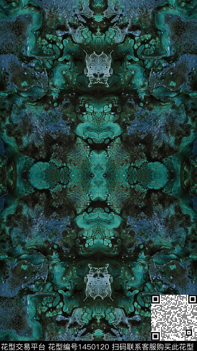 肌理女装抽象数码印花华亿平台下载（图片编号: 1450120） - 瓦栏（Walan）