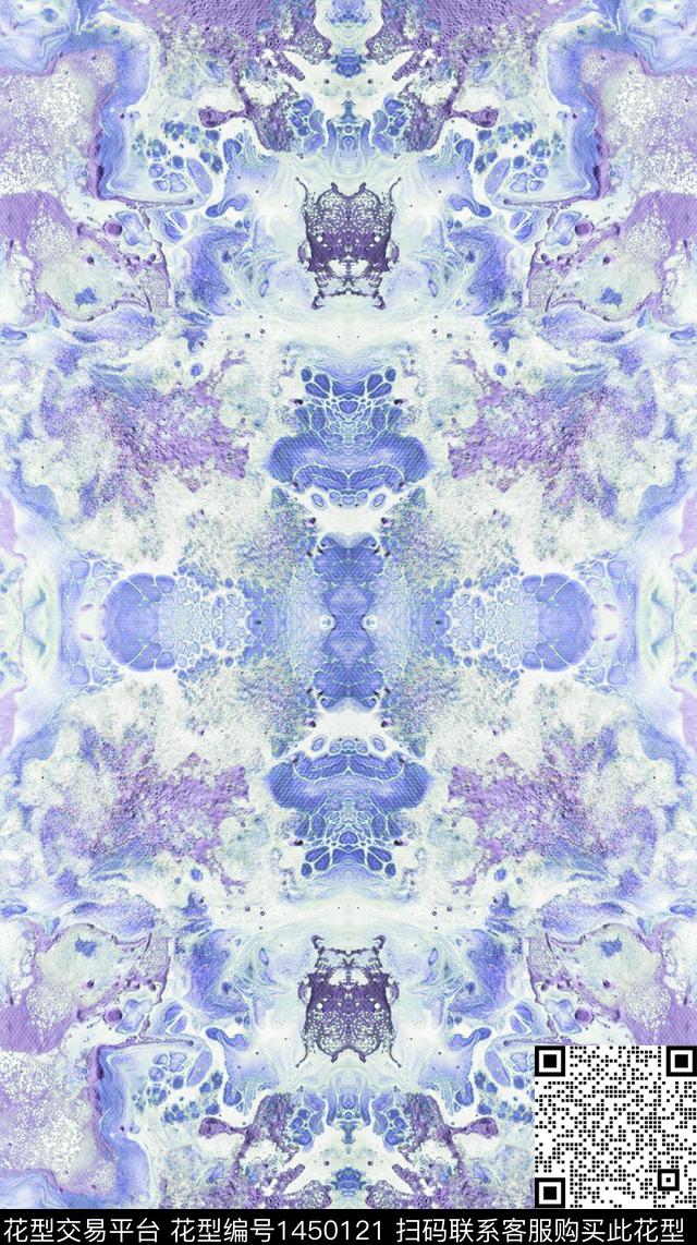 肌理女装抽象数码印花华亿平台下载（图片编号: 1450121） - 瓦栏（Walan）