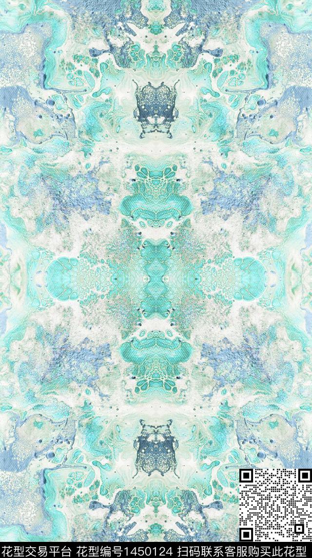 肌理女装抽象数码印花华亿平台下载（图片编号: 1450124） - 瓦栏（Walan）