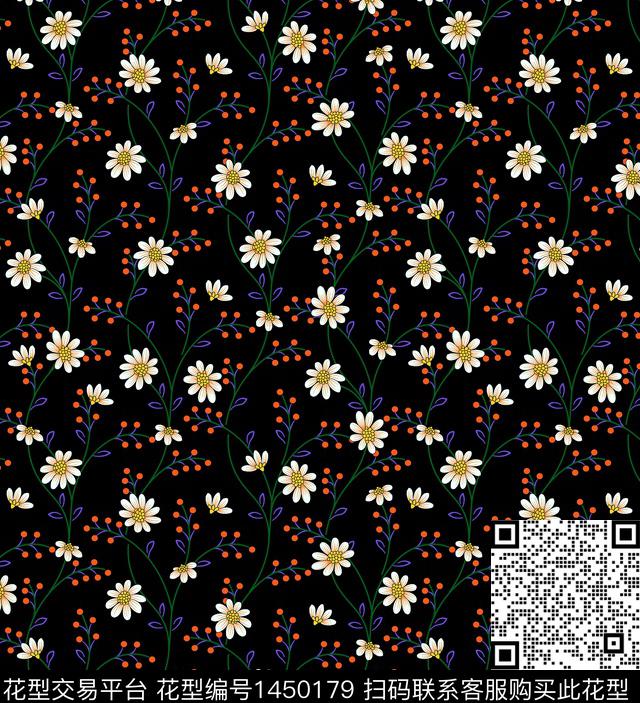 数码华亿平台清爽底花卉花卉数码印花华亿平台下载（图片编号: 1450179） - 瓦栏（Walan）