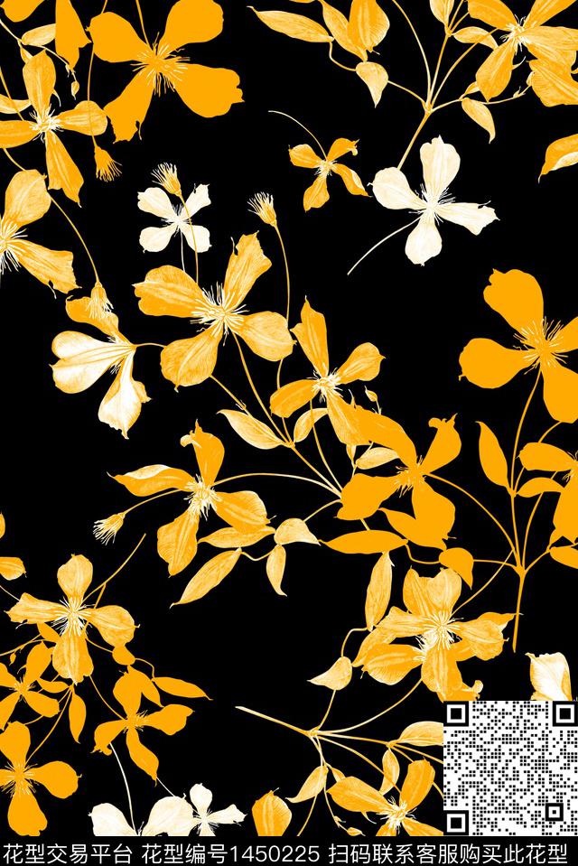 几何绿植树叶花卉数码印花华亿平台下载（图片编号: 1450225） - 瓦栏（Walan）