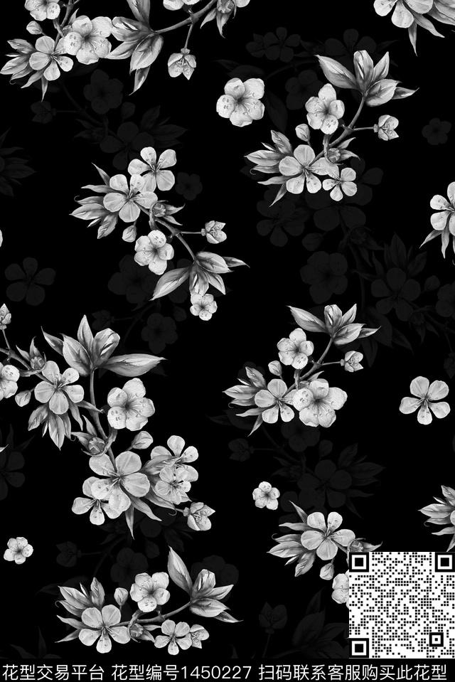 绿植树叶花卉大牌风数码印花华亿平台下载（图片编号: 1450227） - 瓦栏（Walan）