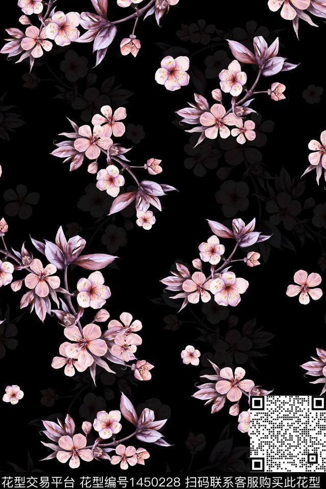 绿植树叶花卉大牌风数码印花华亿平台下载（图片编号: 1450228） - 瓦栏（Walan）