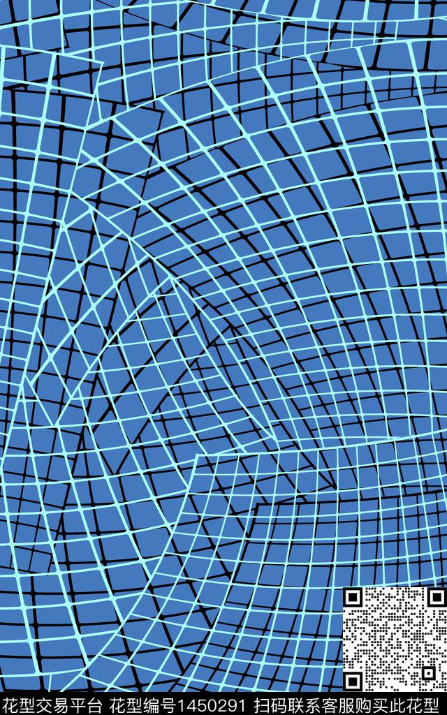 格子线条画满版散花传统印花华亿平台下载（图片编号: 1450291） - 瓦栏（Walan）