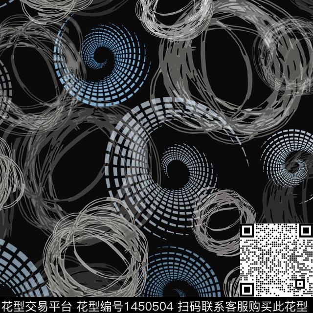 线条几何圆形数码印花华亿平台下载（图片编号: 1450504） - 瓦栏（Walan）