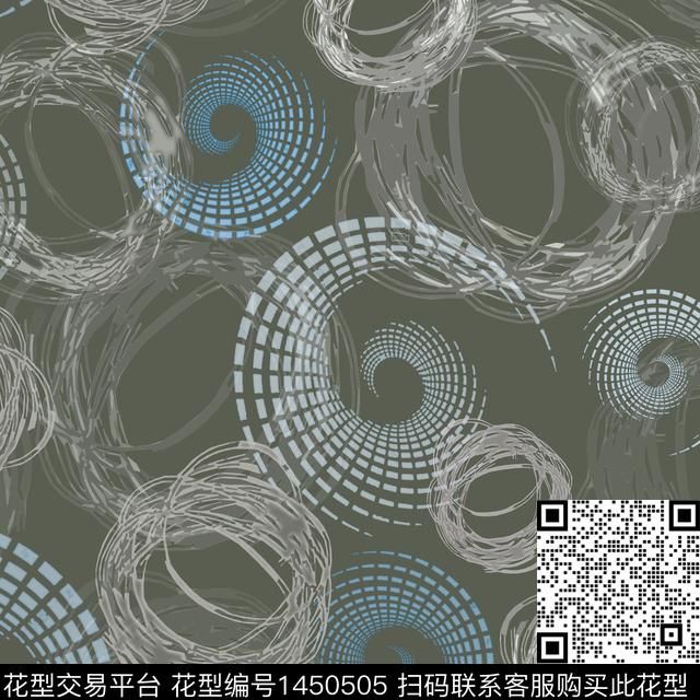 线条几何圆形数码印花华亿平台下载（图片编号: 1450505） - 瓦栏（Walan）