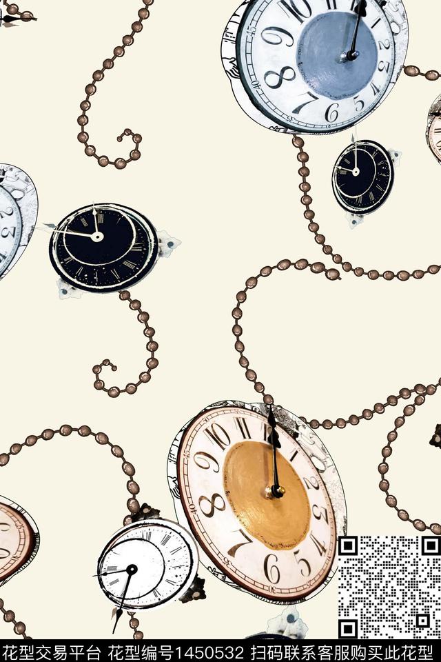 简约链条休闲数码印花华亿平台下载（图片编号: 1450532） - 瓦栏（Walan）