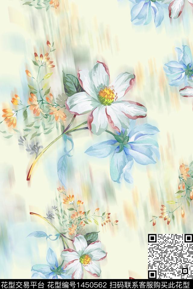 水彩绿植树叶大牌风数码印花华亿平台下载（图片编号: 1450562） - 瓦栏（Walan）