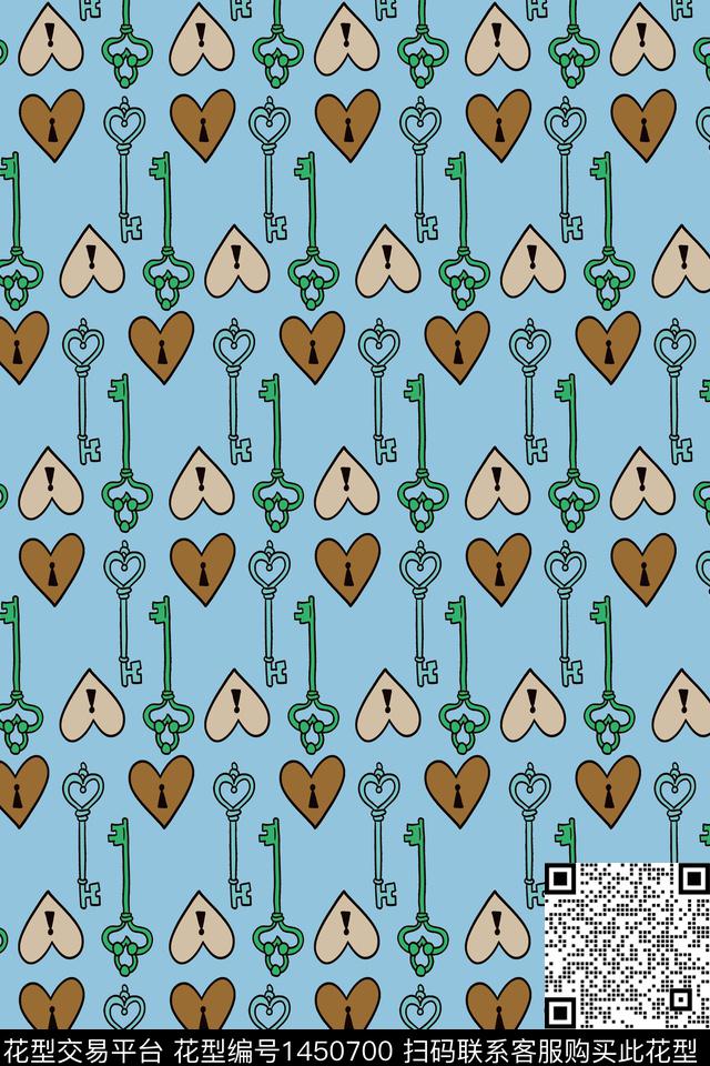 童装爱心几何数码印花华亿平台下载（图片编号: 1450700） - 瓦栏（Walan）