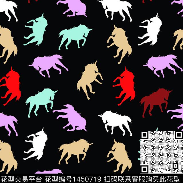 动物头海马马车传统印花华亿平台下载（图片编号: 1450719） - 瓦栏（Walan）