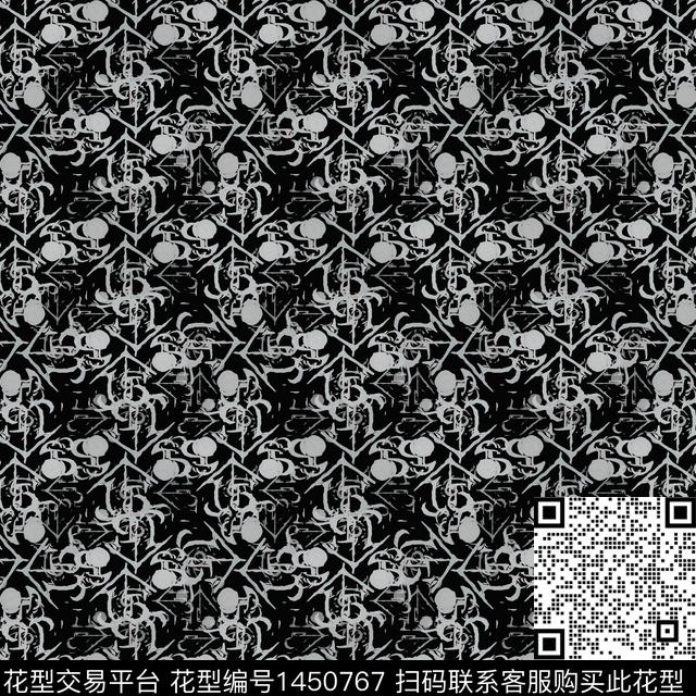 圆形大牌风抽象传统印花华亿平台下载（图片编号: 1450767） - 瓦栏（Walan）