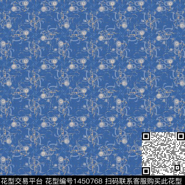 圆形大牌风抽象传统印花华亿平台下载（图片编号: 1450768） - 瓦栏（Walan）