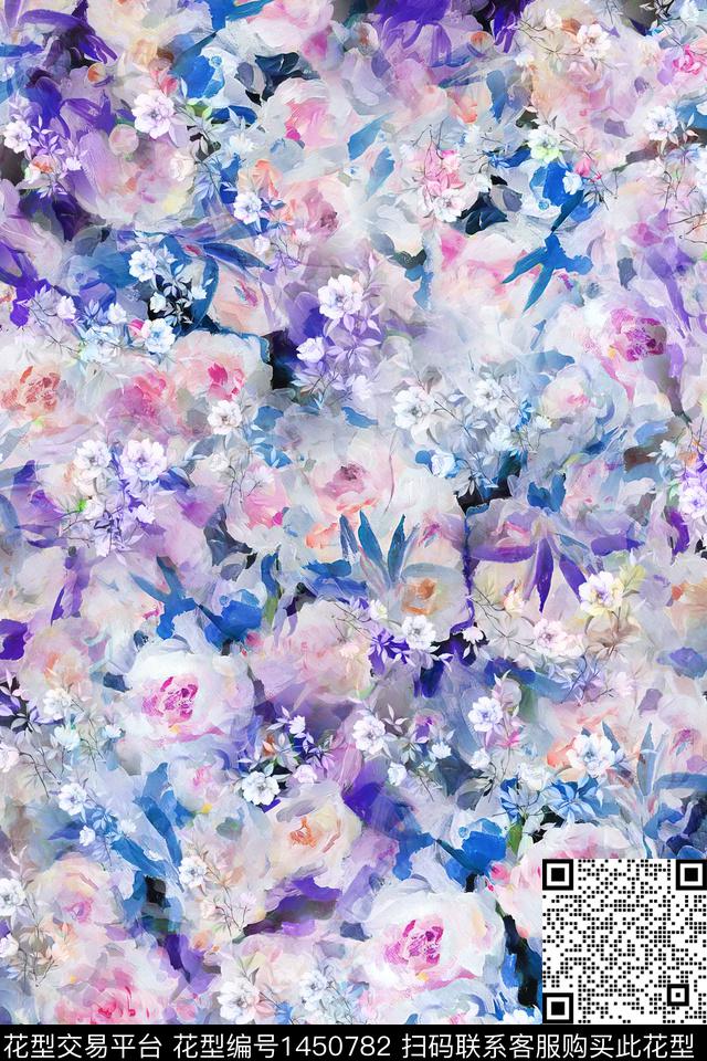 水彩肌理雪纺数码印花华亿平台下载（图片编号: 1450782） - 瓦栏（Walan）