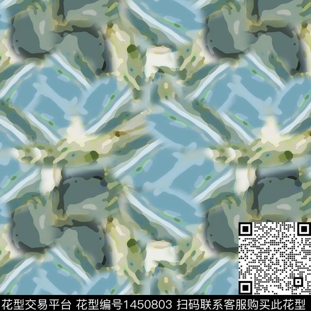 迷彩大牌风抽象数码印花华亿平台下载（图片编号: 1450803） - 瓦栏（Walan）