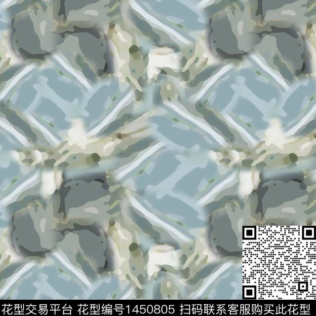 迷彩大牌风抽象数码印花华亿平台下载（图片编号: 1450805） - 瓦栏（Walan）