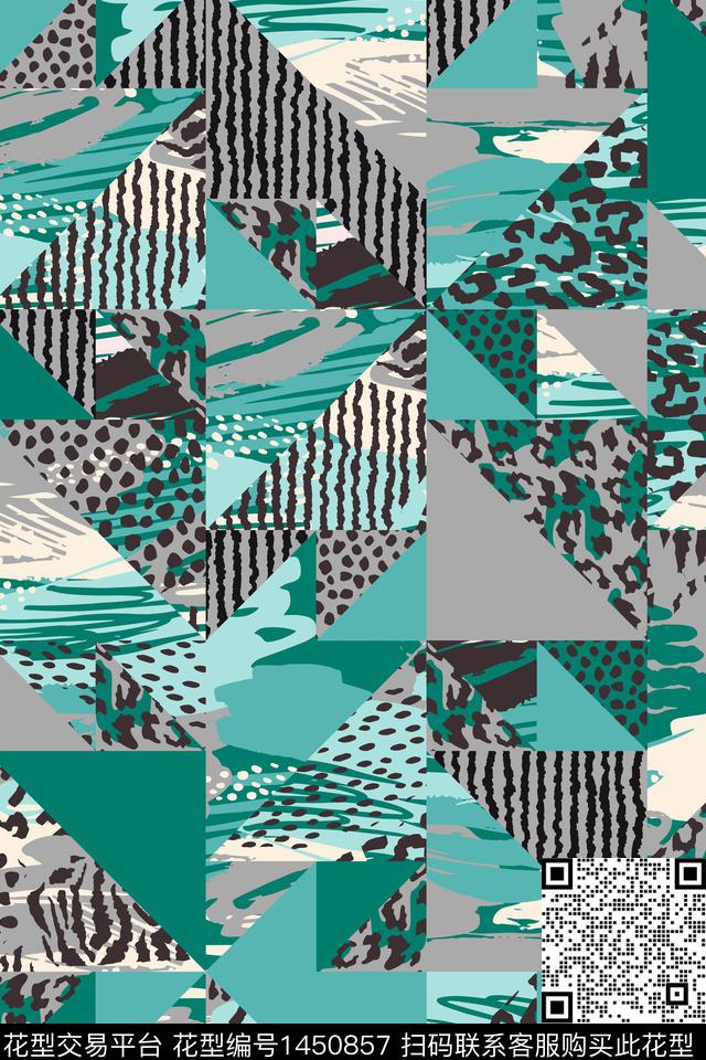 大牌风男装满版花绿色数码印花华亿平台下载（图片编号: 1450857） - 瓦栏（Walan）