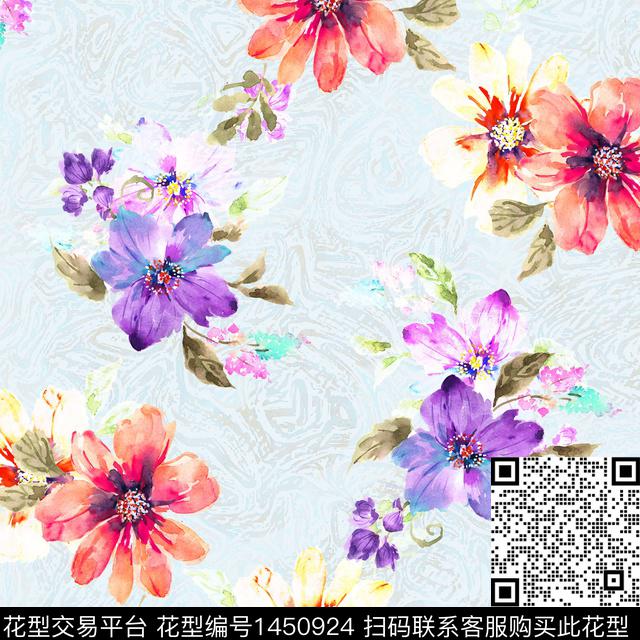 绿植树叶数码华亿平台花卉数码印花华亿平台下载（图片编号: 1450924） - 瓦栏（Walan）