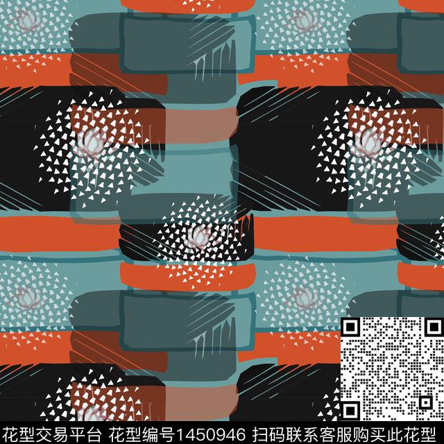 几何大牌风小碎花传统印花华亿平台下载（图片编号: 1450946） - 瓦栏（Walan）