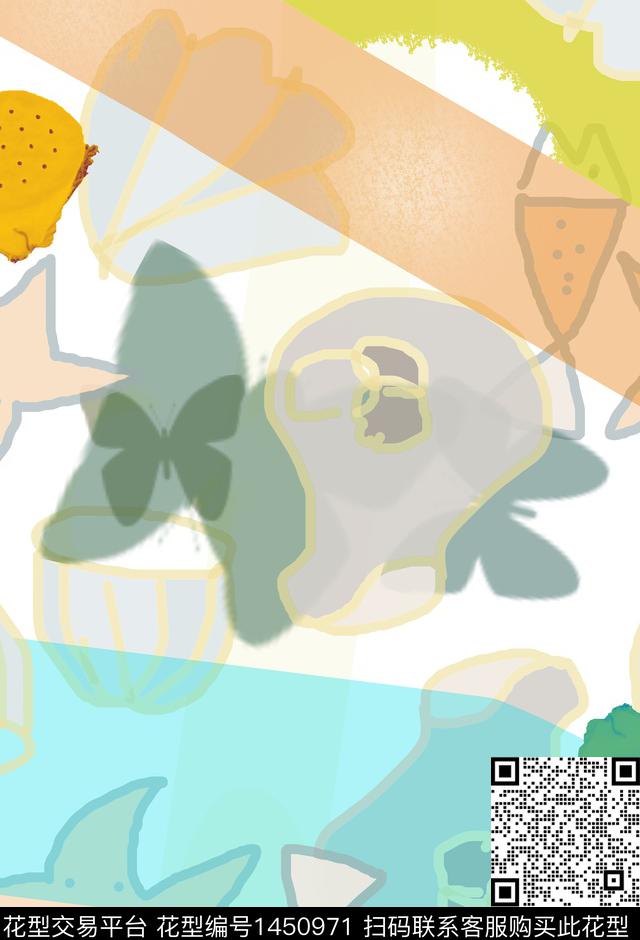 几何大牌风抽象数码印花华亿平台下载（图片编号: 1450971） - 瓦栏（Walan）