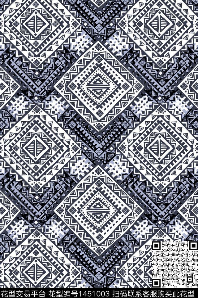 几何民族风大牌风数码印花华亿平台下载（图片编号: 1451003） - 瓦栏（Walan）