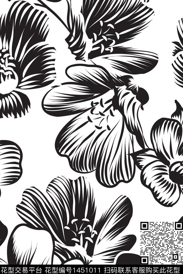 女装花卉单色传统印花华亿平台下载（图片编号: 1451011） - 瓦栏（Walan）