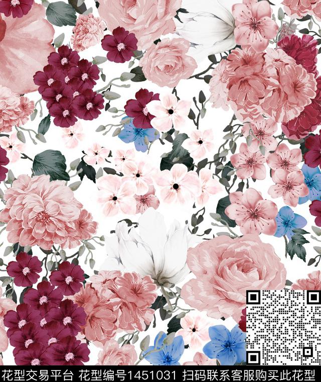 民族花卉花卉春夏华亿平台传统印花华亿平台下载（图片编号: 1451031） - 瓦栏（Walan）