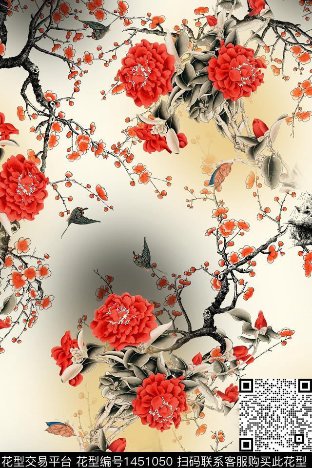 连衣裙数码华亿平台香云纱数码印花华亿平台下载（图片编号: 1451050） - 瓦栏（Walan）