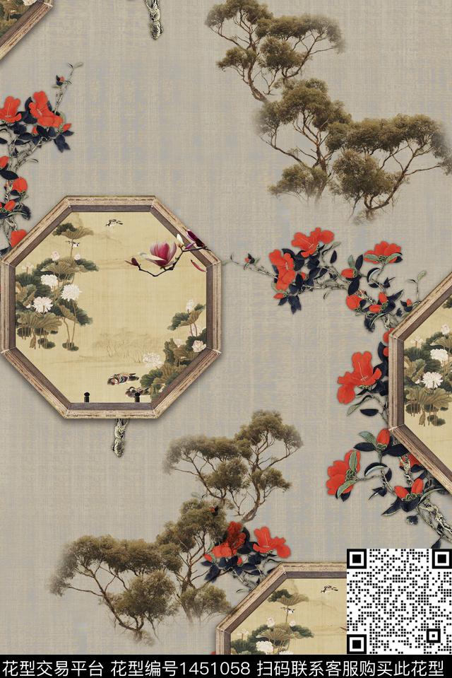 连衣裙数码华亿平台香云纱数码印花华亿平台下载（图片编号: 1451058） - 瓦栏（Walan）