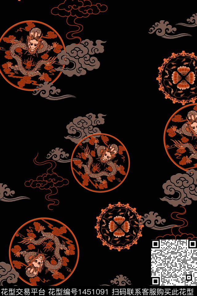 花卉大牌风香云纱数码印花华亿平台下载（图片编号: 1451091） - 瓦栏（Walan）