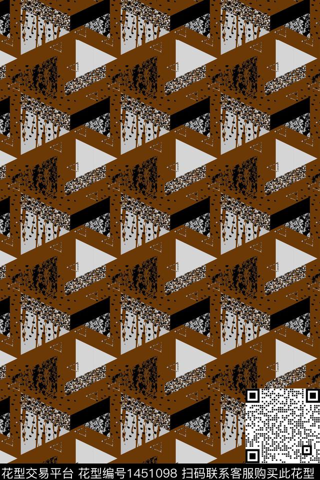 字母几何趋势华亿平台数码印花华亿平台下载（图片编号: 1451098） - 瓦栏（Walan）