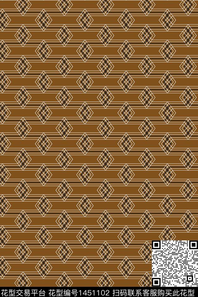 男装满版花趣味几何数码印花华亿平台下载（图片编号: 1451102） - 瓦栏（Walan）