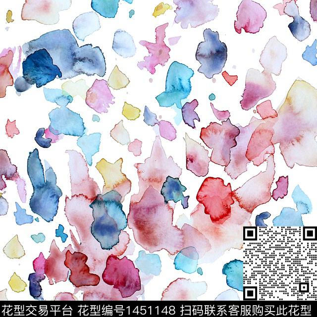 水彩仙鹤小雏菊数码印花华亿平台下载（图片编号: 1451148） - 瓦栏（Walan）