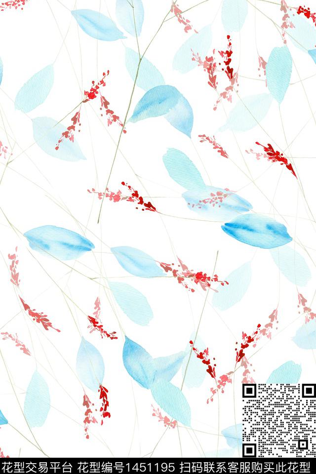 清爽底花卉花卉大牌风数码印花华亿平台下载（图片编号: 1451195） - 瓦栏（Walan）