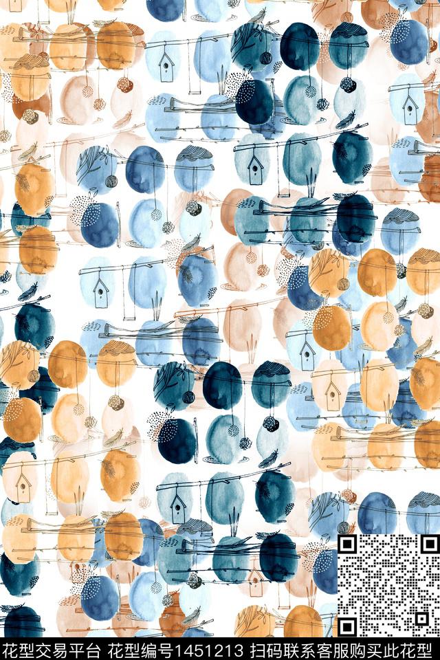 水彩肌理炫彩数码印花华亿平台下载（图片编号: 1451213） - 瓦栏（Walan）