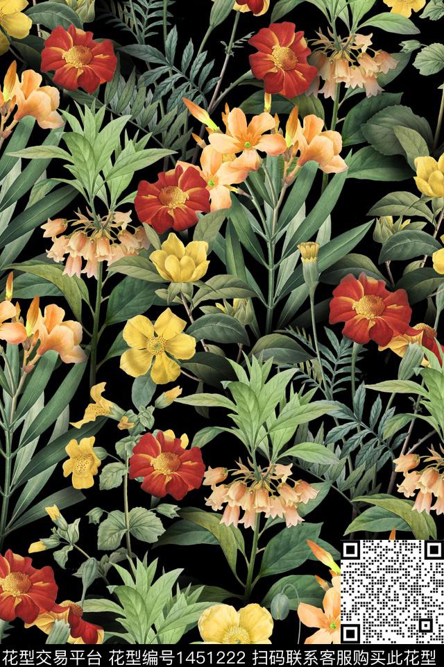 床品墙纸花卉数码印花华亿平台下载（图片编号: 1451222） - 瓦栏（Walan）