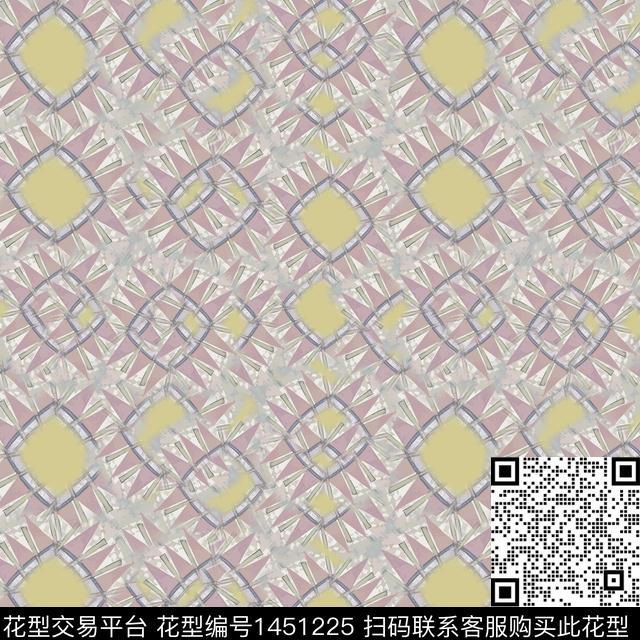 几何格子大牌风传统印花华亿平台下载（图片编号: 1451225） - 瓦栏（Walan）