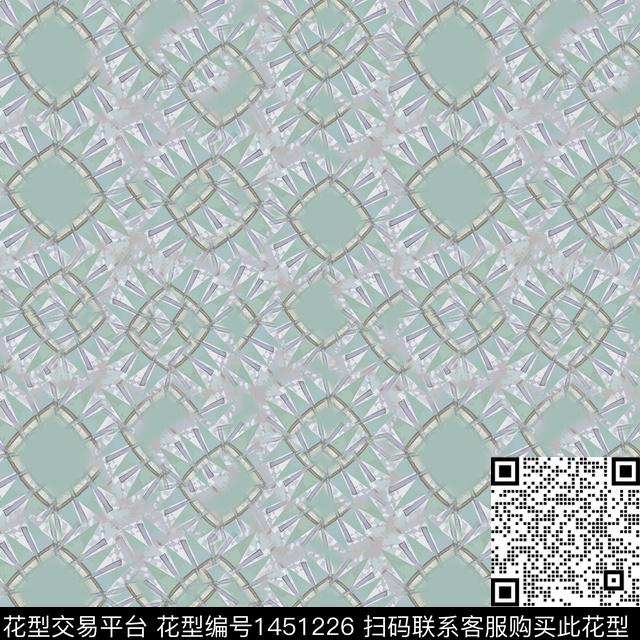 几何格子大牌风传统印花华亿平台下载（图片编号: 1451226） - 瓦栏（Walan）