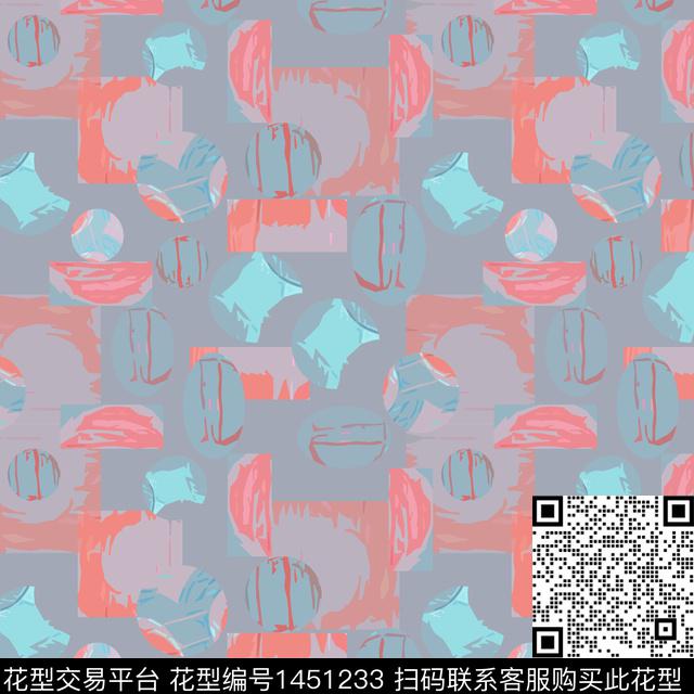 几何格子大牌风传统印花华亿平台下载（图片编号: 1451233） - 瓦栏（Walan）