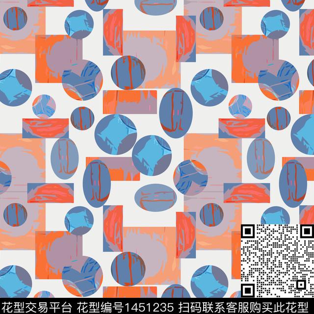 几何格子大牌风传统印花华亿平台下载（图片编号: 1451235） - 瓦栏（Walan）