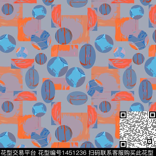 几何格子大牌风传统印花华亿平台下载（图片编号: 1451236） - 瓦栏（Walan）