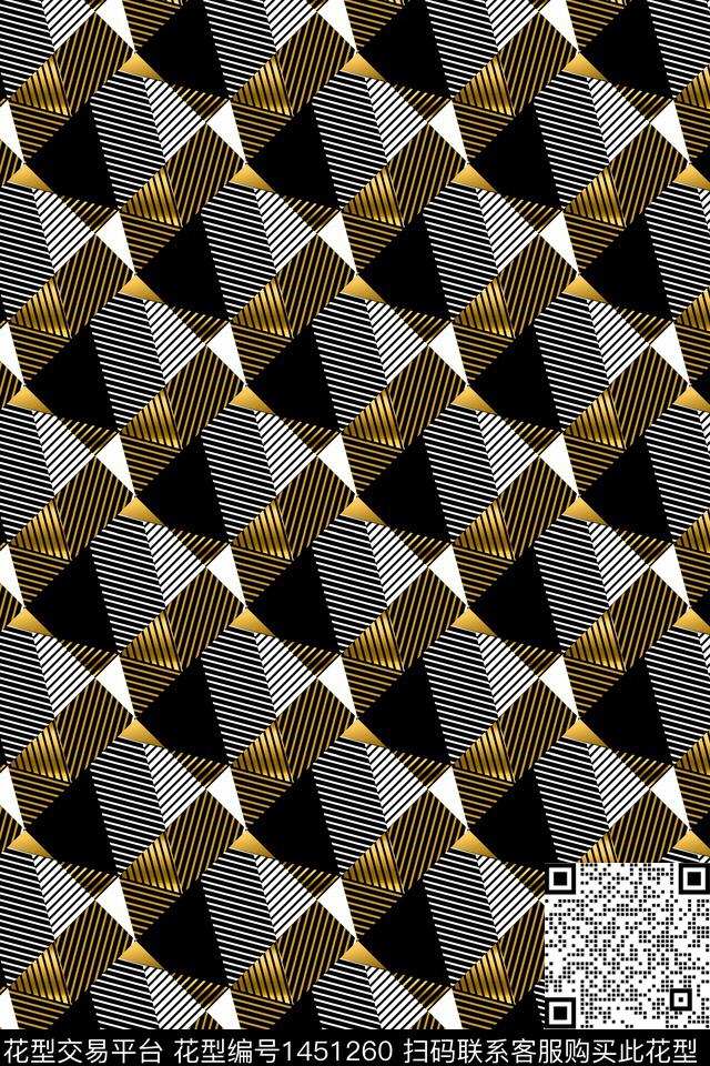 格子几何大牌风数码印花华亿平台下载（图片编号: 1451260） - 瓦栏（Walan）