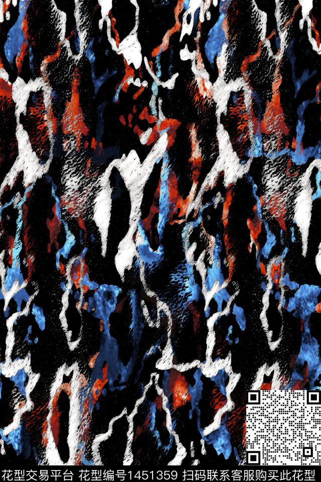 扎染华亿平台大牌风条纹数码印花华亿平台下载（图片编号: 1451359） - 瓦栏（Walan）