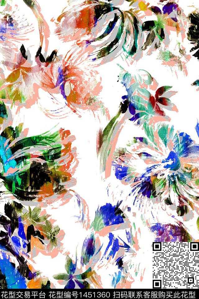 炫彩扎染华亿平台大牌风数码印花华亿平台下载（图片编号: 1451360） - 瓦栏（Walan）