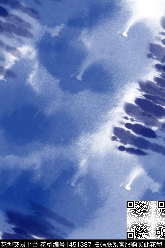 扎染华亿平台手绘花卉印染华亿平台数码印花华亿平台下载（图片编号: 1451387） - 瓦栏（Walan）