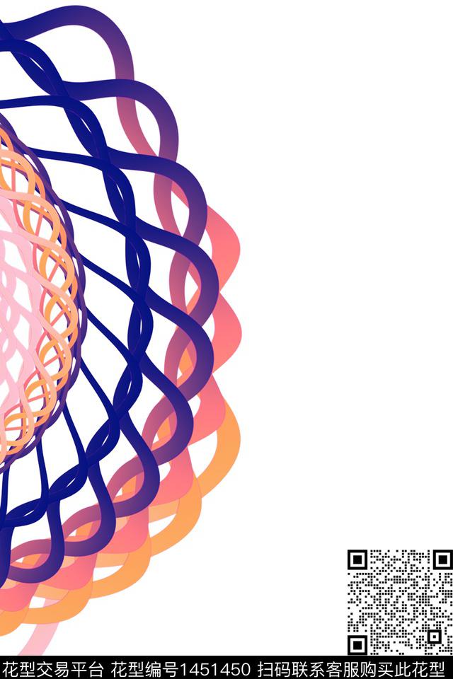 字母定位花几何数码印花华亿平台下载（图片编号: 1451450） - 瓦栏（Walan）