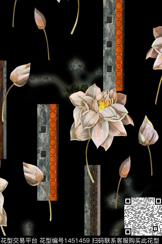 连衣裙数码华亿平台香云纱数码印花华亿平台下载（图片编号: 1451459） - 瓦栏（Walan）