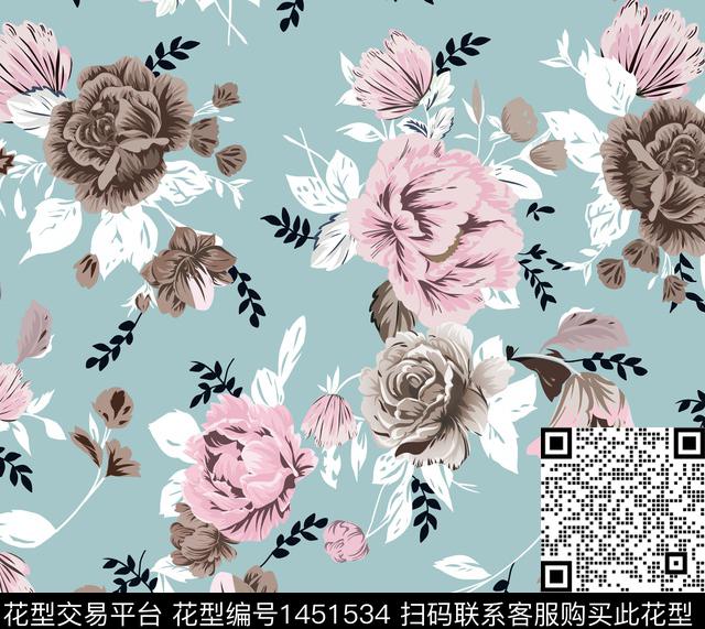 民族花卉花卉春夏华亿平台传统印花华亿平台下载（图片编号: 1451534） - 瓦栏（Walan）