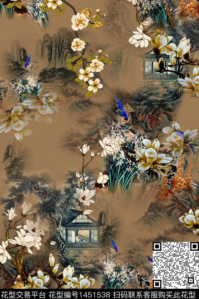 女装民族风花卉数码印花华亿平台下载（图片编号: 1451538） - 瓦栏（Walan）